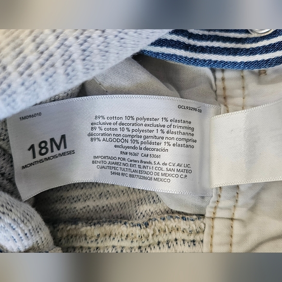 Baby B'Gosh 18M Overall blue and white striped Oshkosh ajustable straps - Picture 5 of 5